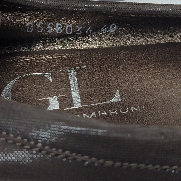 AGL Attilio Giusti Leombruni Brown Suede Patent Leather Slip On Ballet Flats 40 - Picture 7 of 12